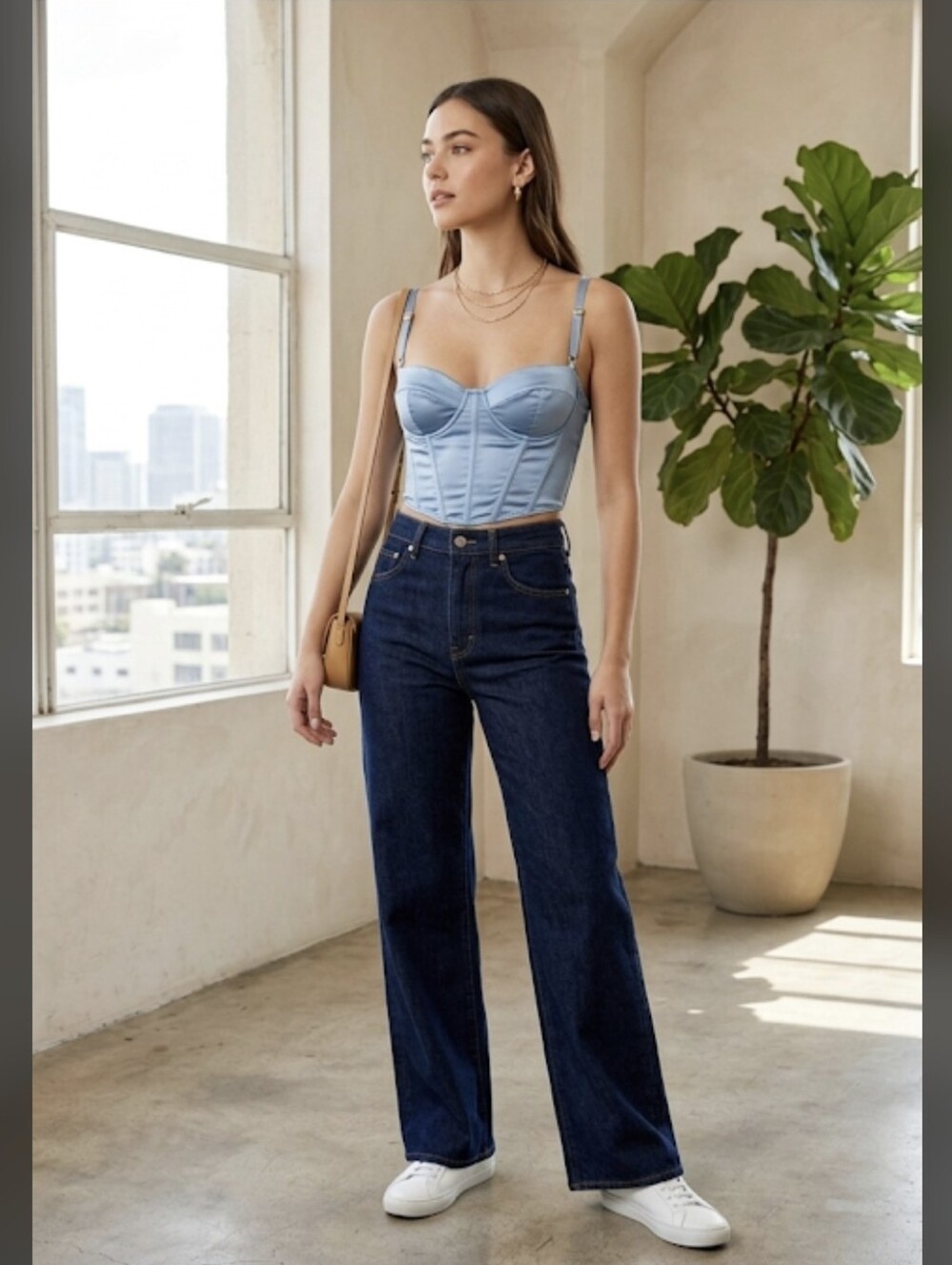 Victoria's Secret Blue Satin Corset Bustier Top - XS - Y2K Coquette